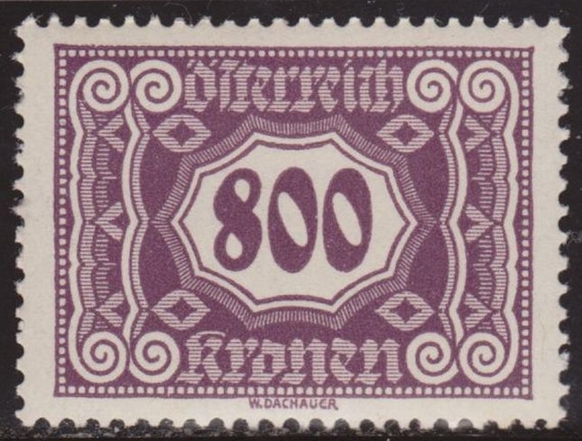 Austria 1922 Scott J123 Sello **  Cifras Numeros 800k Autriche Osterreich